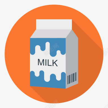 牛奶食品和饮料30循环图标图标
