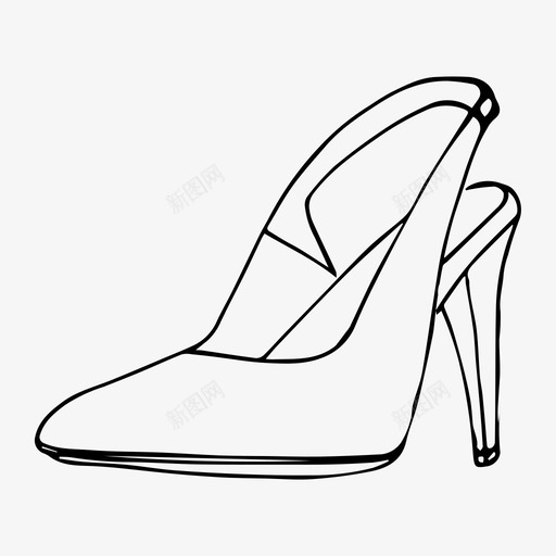 鞋子高跟鞋素描图标svg_新图网 https://ixintu.com 素描 衣柜 鞋子 高跟鞋