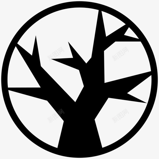 裸树荒树死树图标svg_新图网 https://ixintu.com 冬树 图标 无叶 死树 符号 荒树 裸树