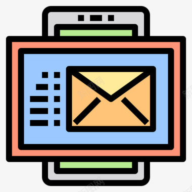 电子邮件移动接口8线颜色图标图标