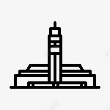 哈桑清真寺纪念碑21直线图标图标