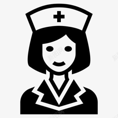 护士职业妇女填充物图标图标