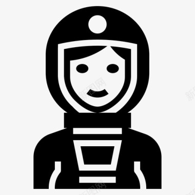 宇航员职业妇女填充物图标图标