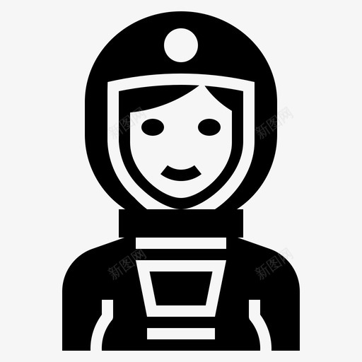 宇航员职业妇女填充物图标svg_新图网 https://ixintu.com 填充 妇女 宇航员 职业