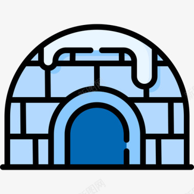 冰屋北极29线性颜色图标图标