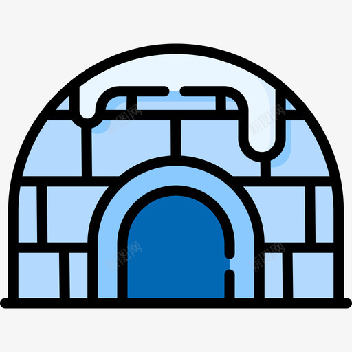 冰屋北极29线性颜色图标svg_新图网 https://ixintu.com 冰屋 北极 线性 颜色