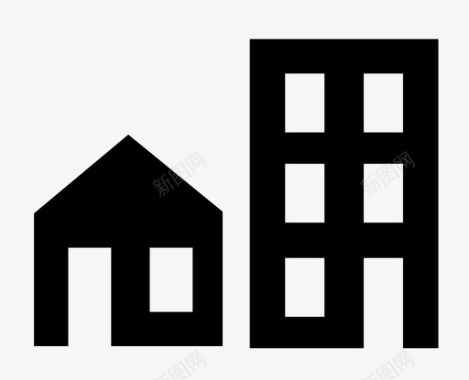 密度住宅建筑图标图标