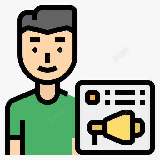 新闻管理员职业5线性颜色图标svg_新图网 https://ixintu.com 新闻 管理员 线性 职业 颜色