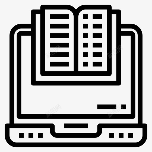 电子书书籍和学习1线性图标svg_新图网 https://ixintu.com 书籍 学习 电子书 线性