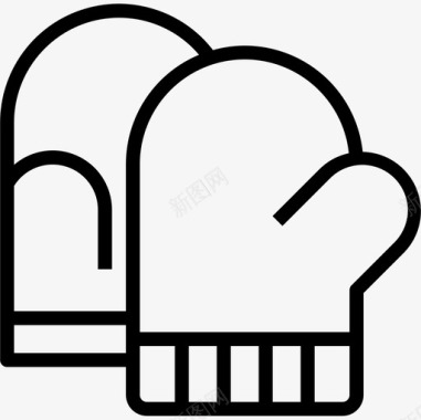 烤箱手套88号餐厅线性图标图标