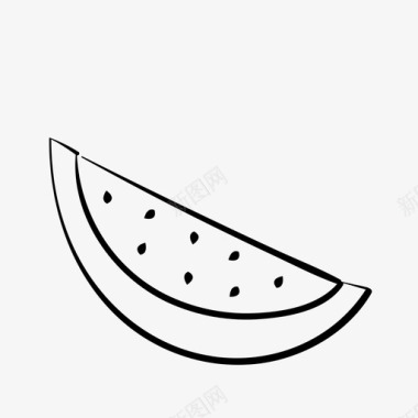 西瓜水果手绘图标图标