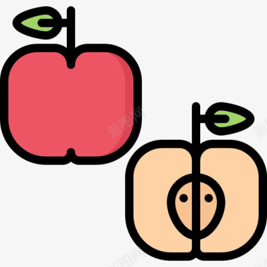 苹果水果和蔬菜41彩色图标图标