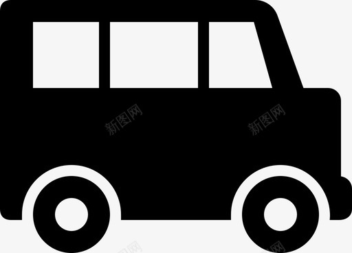 公共汽车小型巴士交通图标图标