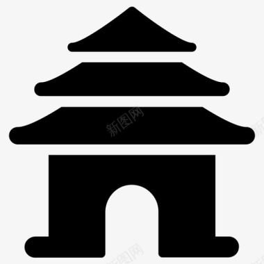 寺庙亚洲中国寺庙图标图标