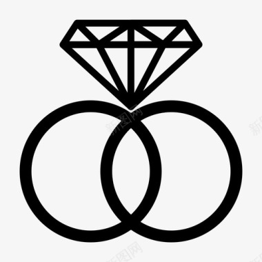 订婚钻石珠宝图标图标