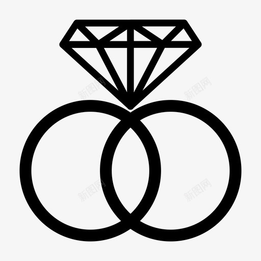 订婚钻石珠宝图标svg_新图网 https://ixintu.com 婚姻 婚礼 珠宝 订婚 钻石