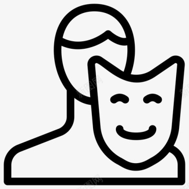 剧院面具喜剧面具戏剧表演图标图标