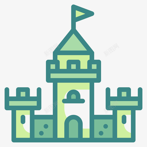 城堡62号楼双色调图标svg_新图网 https://ixintu.com 双色 号楼 城堡 色调