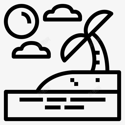 芭堤雅岛线性图标svg_新图网 https://ixintu.com 线性 芭堤 雅岛