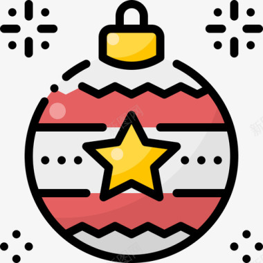 圣诞球圣诞装饰10线性颜色图标图标