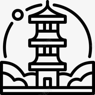 宝塔建筑日本图标图标
