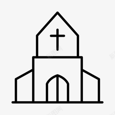 教堂小教堂信仰图标图标