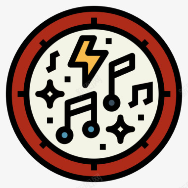 音符朋克摇滚3线性颜色图标图标