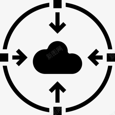 云数据和网络管理填充图标图标