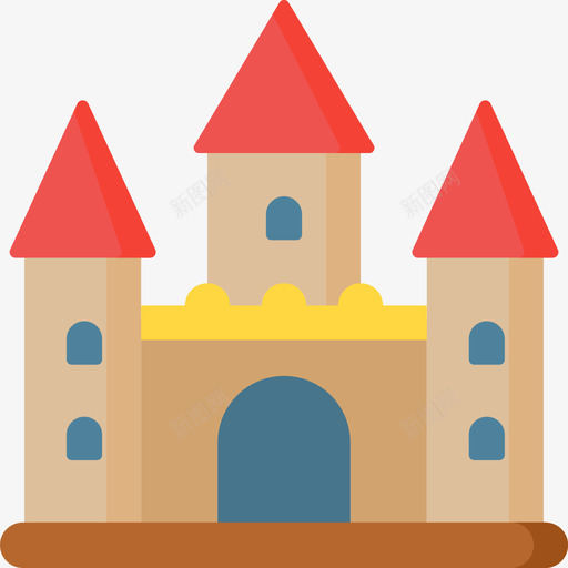 城堡中世纪52平坦图标svg_新图网 https://ixintu.com 中世纪 城堡 平坦
