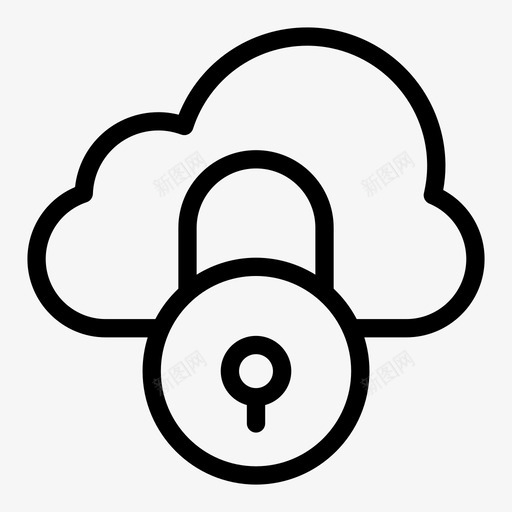 私有云锁图标svg_新图网 https://ixintu.com 云计算 保护 安全 私有 线路