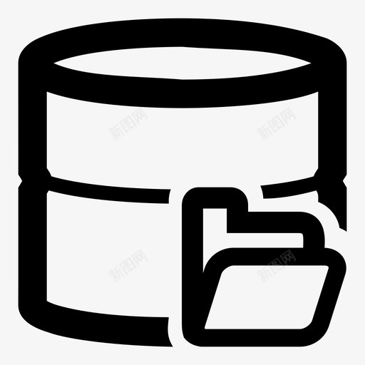 数据库文件夹磁盘打开图标svg_新图网 https://ixintu.com 打开 数据库 文件夹 磁盘 结构
