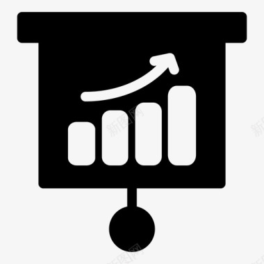 增长董事会图表图标图标
