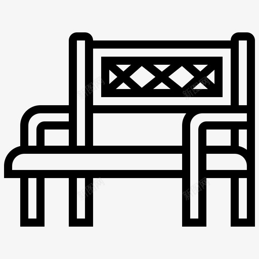 长凳建筑53线性图标svg_新图网 https://ixintu.com 建筑 线性 长凳