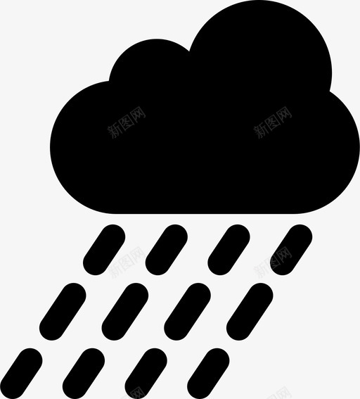 冻雨云冷图标svg_新图网 https://ixintu.com 冻雨 天气 气候 预报