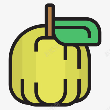 番石榴果蔬2线形颜色图标图标