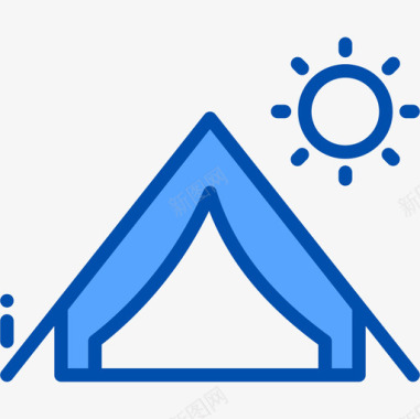 帐篷户外野营3蓝色图标图标