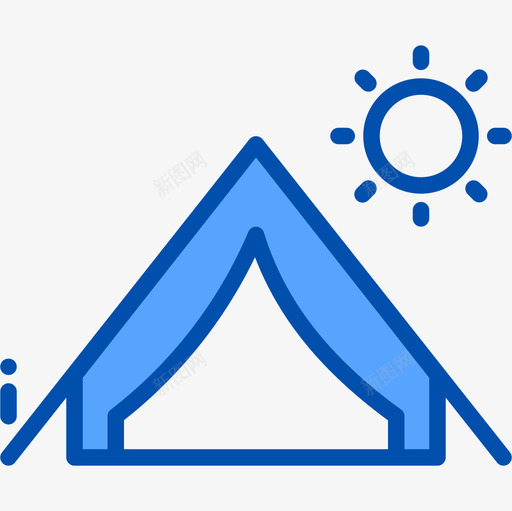 帐篷户外野营3蓝色图标svg_新图网 https://ixintu.com 帐篷 户外 蓝色 野营