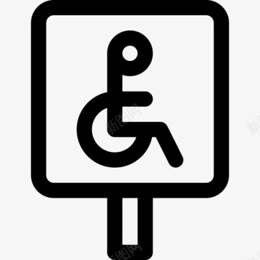 轮椅信号禁止8直线图标图标