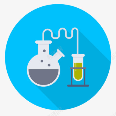烧杯实验室科学1圆形图标图标