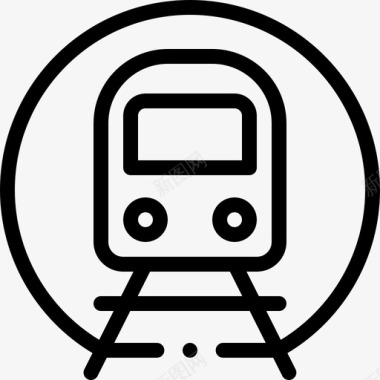 地铁车辆和运输直线图标图标