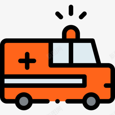 救护车车辆和运输工具1线性颜色图标图标
