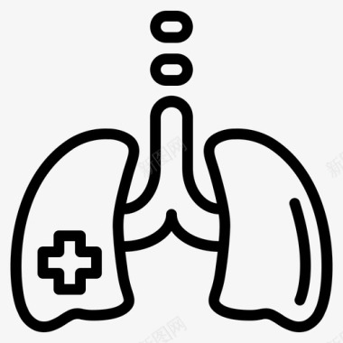 肺医疗呼吸图标图标
