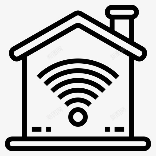 Wifi家庭64线性图标svg_新图网 https://ixintu.com Wifi 家庭 线性