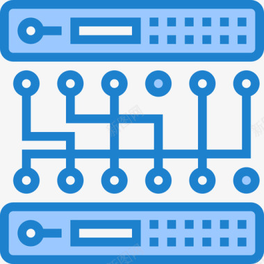 服务器数据和网络管理5蓝色图标图标