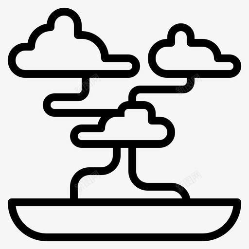盆景瓷器植物图标svg_新图网 https://ixintu.com 植物 瓷器 盆景
