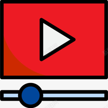 视频营销搜索引擎优化和商业4线性颜色图标图标