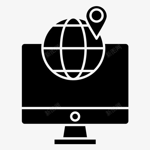 互联网电脑地球仪图标svg_新图网 https://ixintu.com 互联网 地图 地球仪 地理位置 电脑