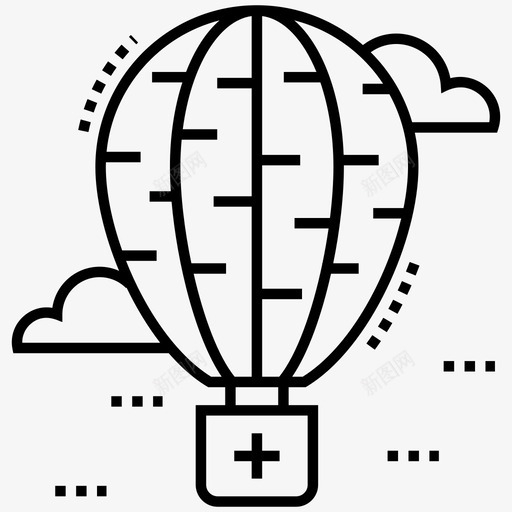 热气球冒险气球图标svg_新图网 https://ixintu.com 冒险 图标 应急 救援 气球 浮力 热气球 线图 飞机