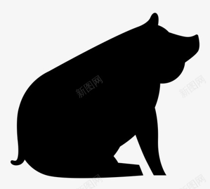 猪肥坐着图标图标