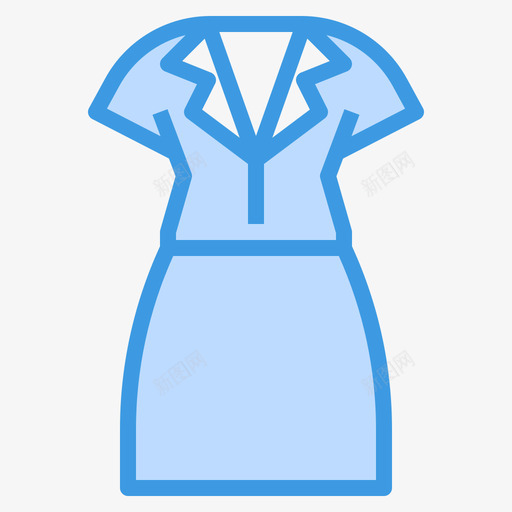 裙子衣服124蓝色图标svg_新图网 https://ixintu.com 蓝色 衣服 裙子